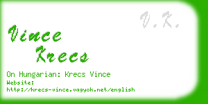 vince krecs business card